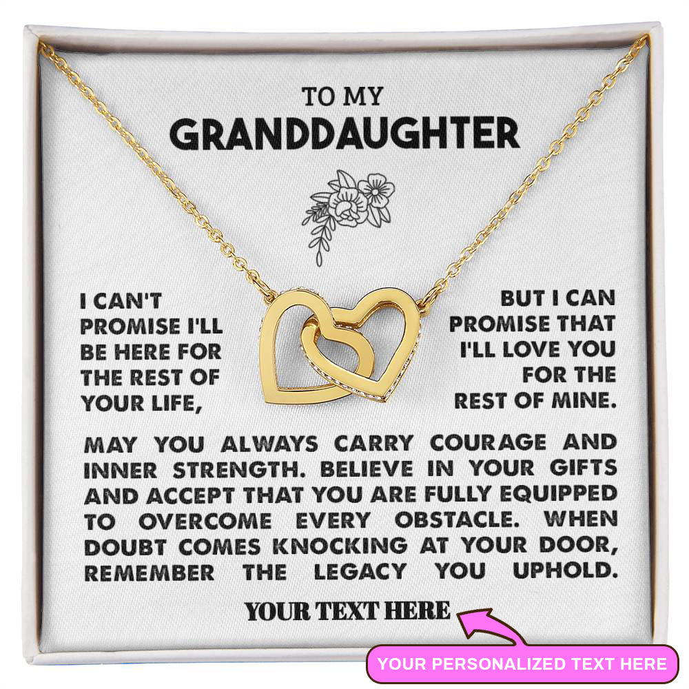 To My Granddaughter | Personalized Interlocking Hearts - Gift Set