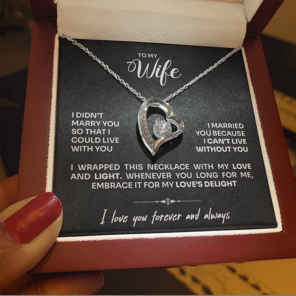 To My Wife - Can't Live Without You Necklace | Gift Set