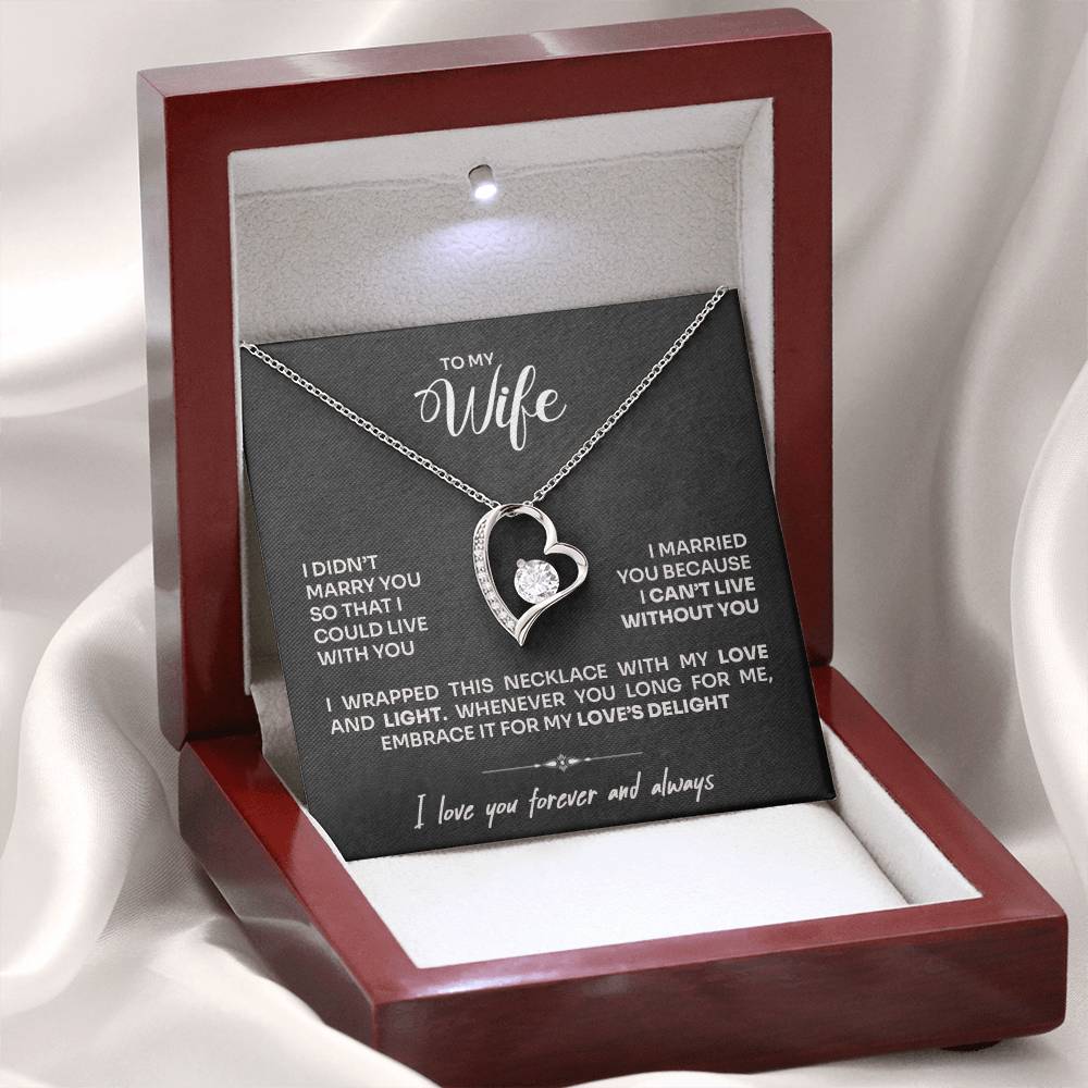 To My Wife - Can't Live Without You Necklace | Gift Set