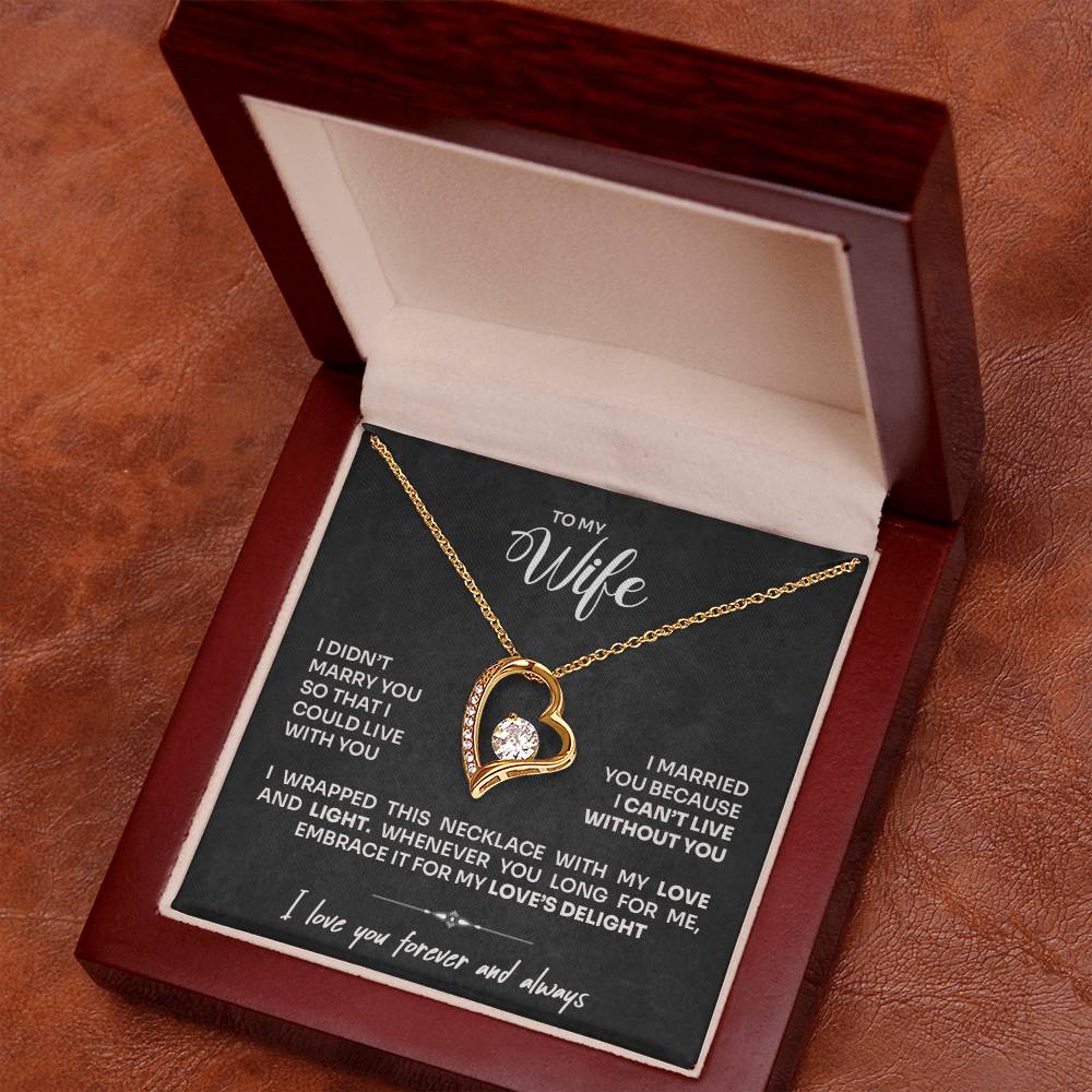 To My Wife - Can't Live Without You Necklace | Gift Set