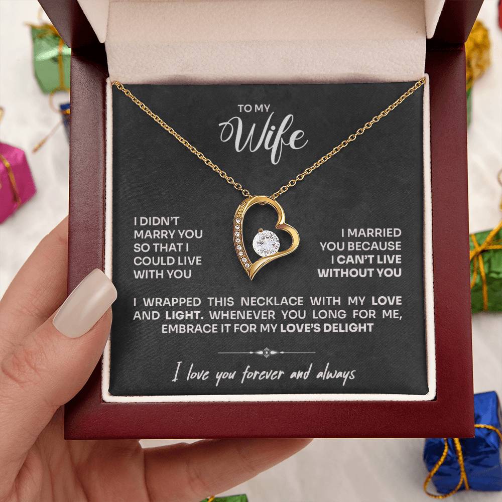 To My Wife - Can't Live Without You Necklace | Gift Set