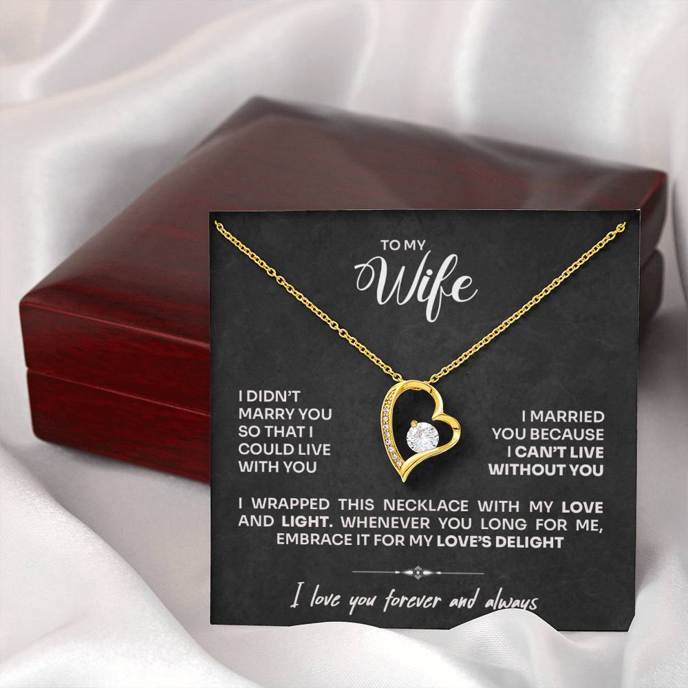 To My Wife - Can't Live Without You Necklace | Gift Set