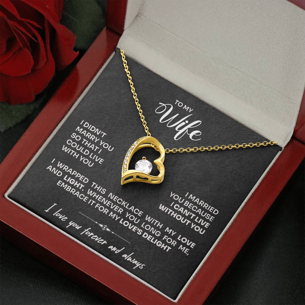 To My Wife - Can't Live Without You Necklace | Gift Set