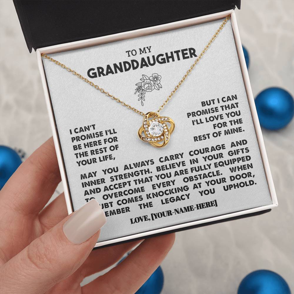 To My Granddaughter | Personalized Legacy Love Knot Necklace  - Gift Set