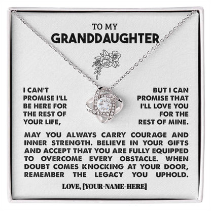 To My Granddaughter | Personalized Legacy Love Knot Necklace  - Gift Set