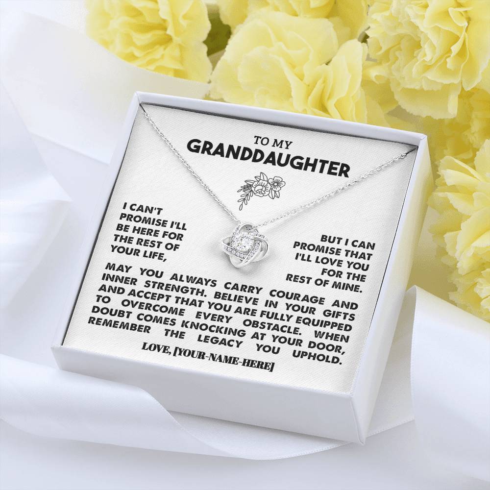 To My Granddaughter | Personalized Legacy Love Knot Necklace  - Gift Set