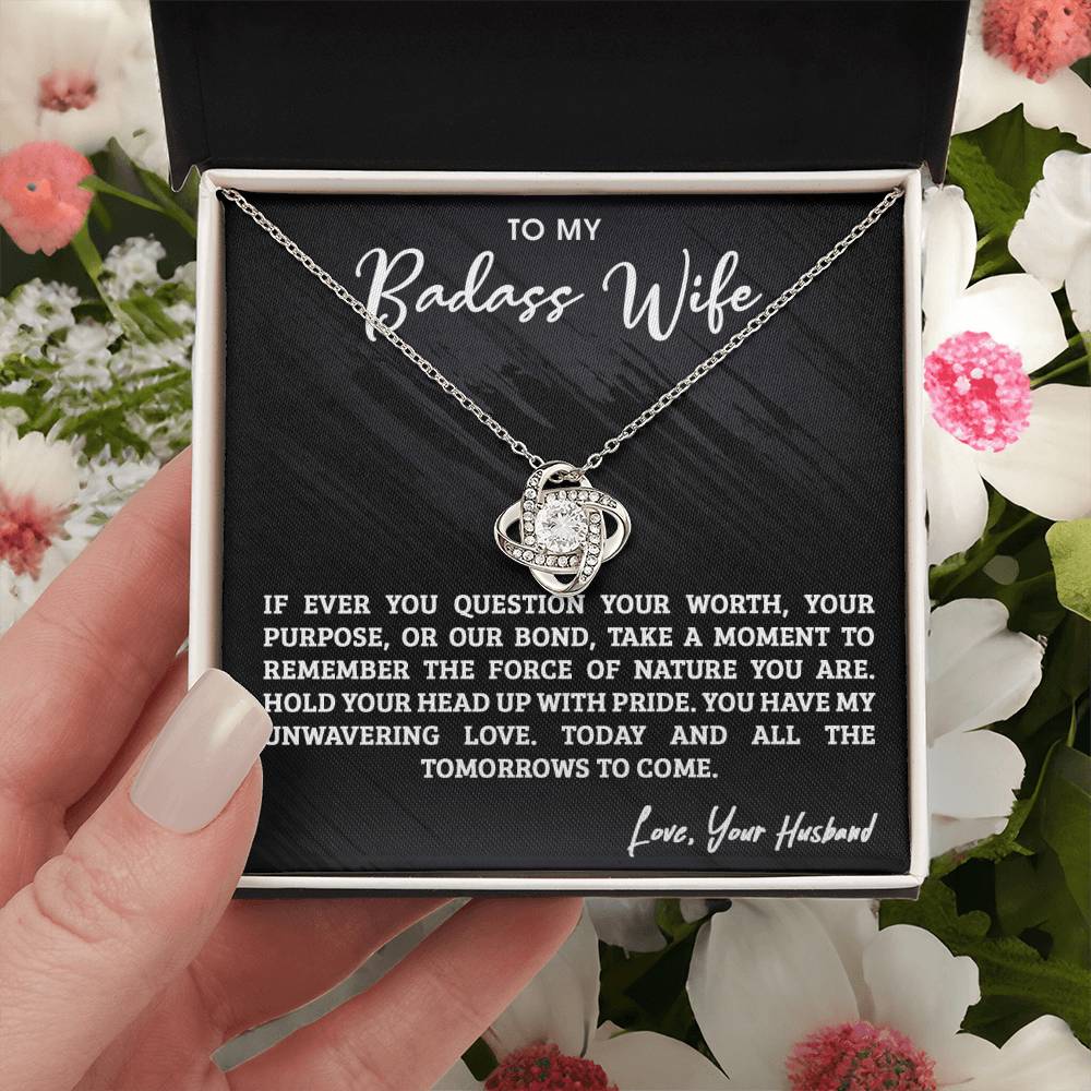 To My Badass Wife | For All The Tomorrows To Come - Love Knot Necklace