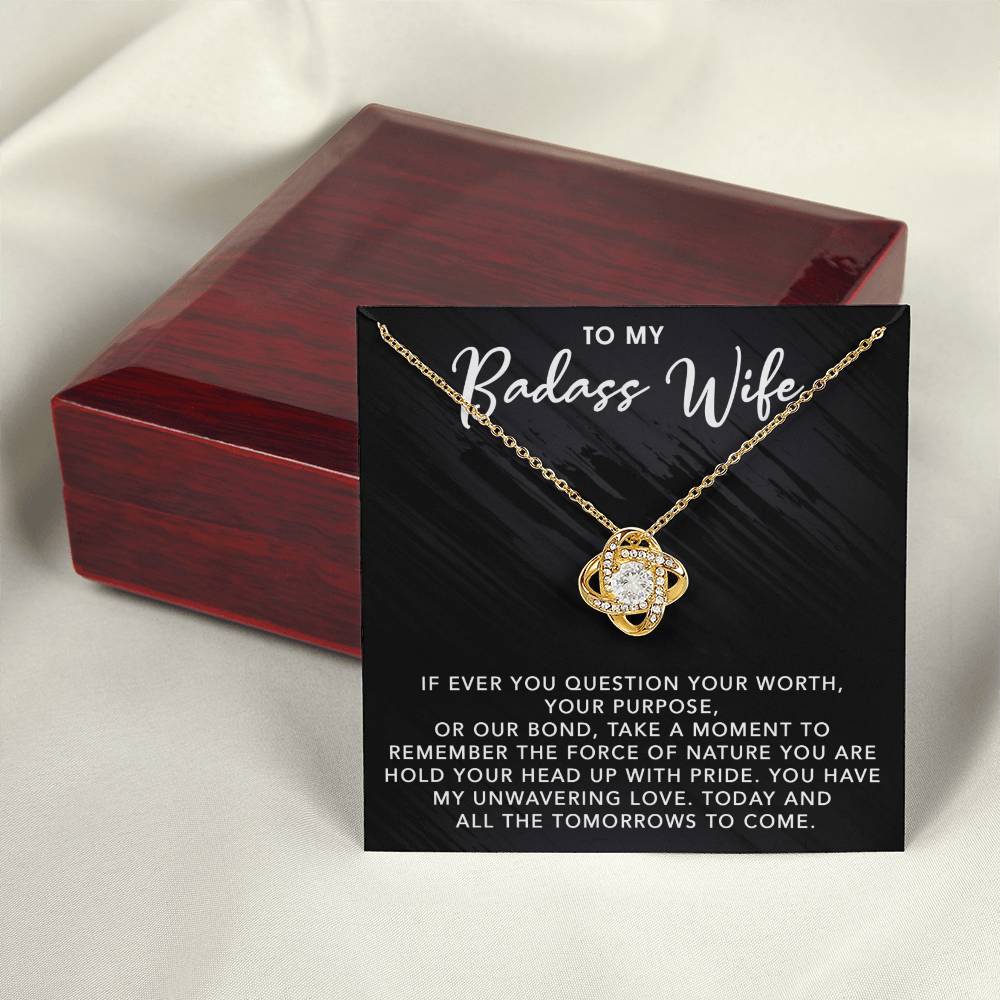 To My Badass Wife | For All The Tomorrows To Come - Love Knot Necklace