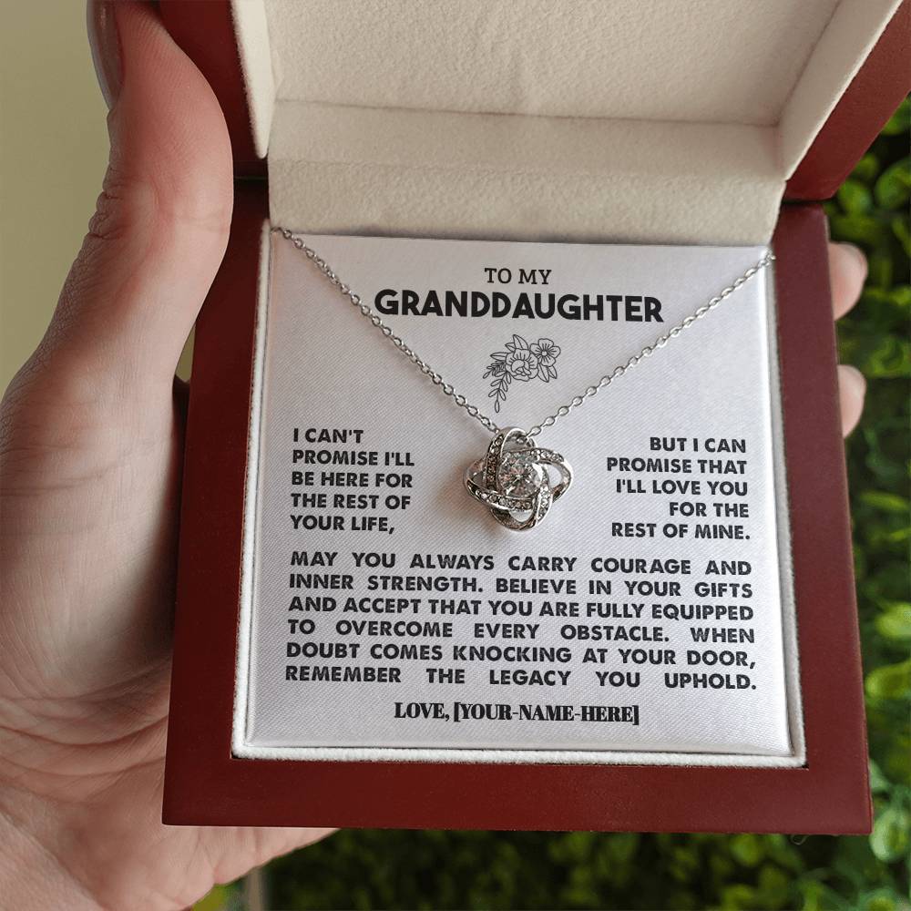 To My Granddaughter | Personalized Legacy Love Knot Necklace  - Gift Set