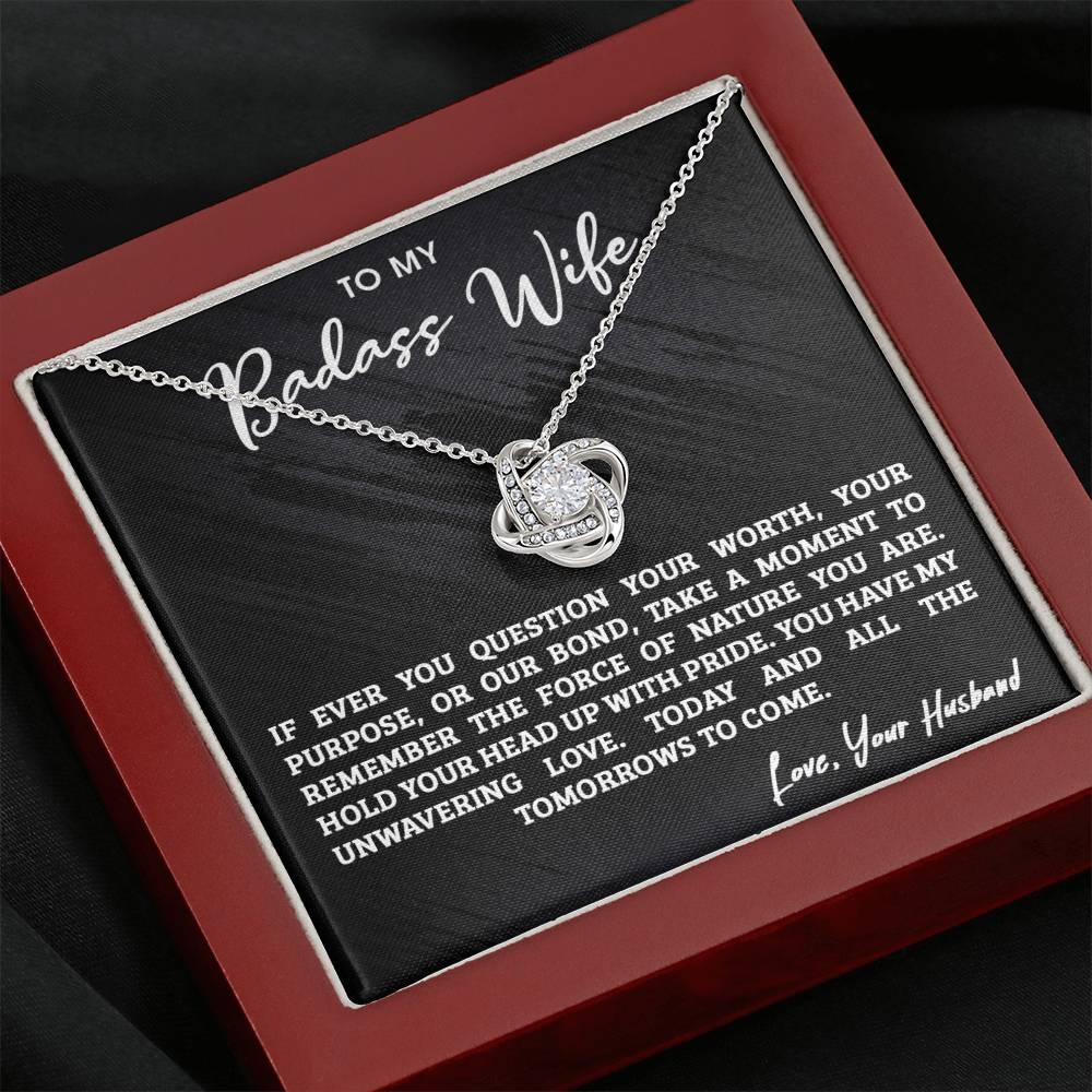 To My Badass Wife | For All The Tomorrows To Come - Love Knot Necklace