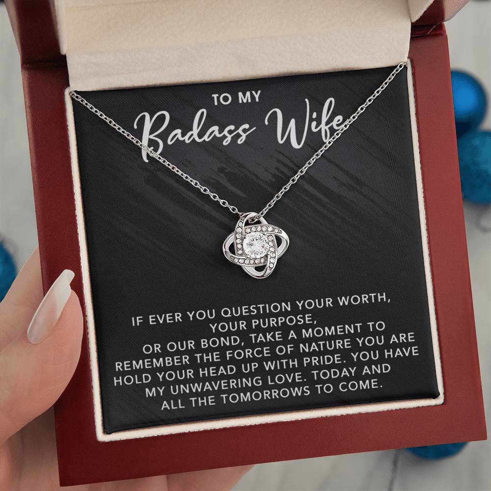 To My Badass Wife | For All The Tomorrows To Come - Love Knot Necklace