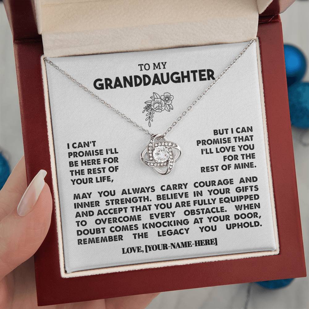 To My Granddaughter | Personalized Legacy Love Knot Necklace  - Gift Set