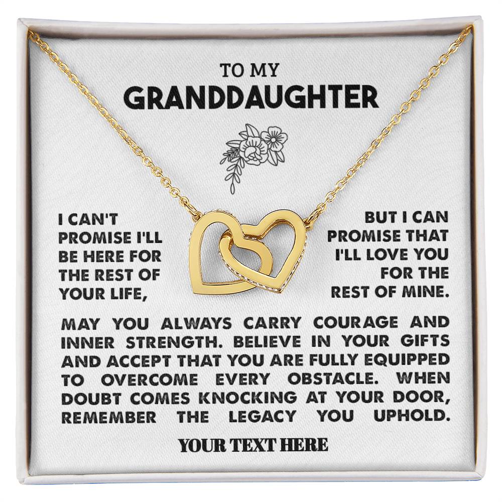 To My Granddaughter | Personalized Interlocking Hearts - Gift Set