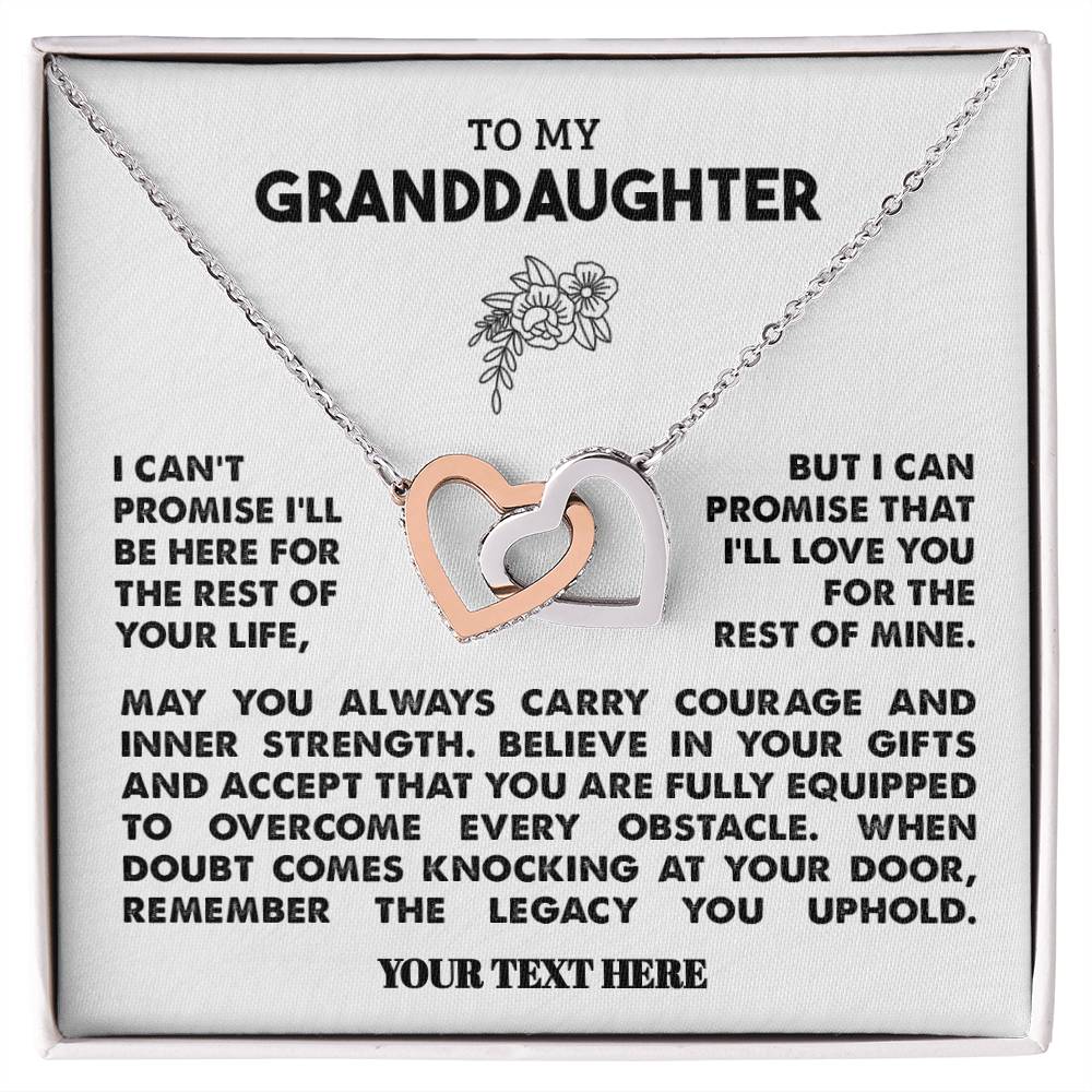 To My Granddaughter | Personalized Interlocking Hearts - Gift Set