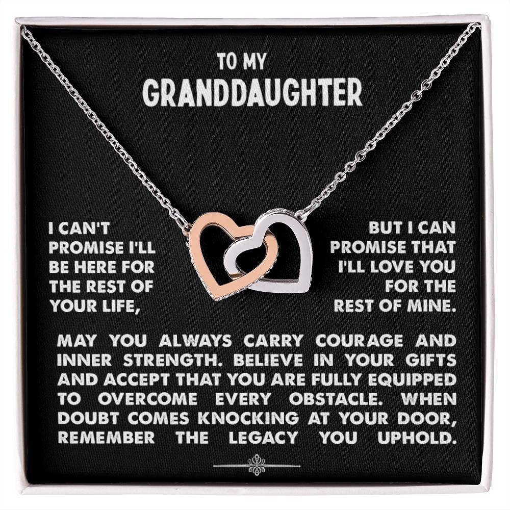 To My Granddaughter | Courage - Interlocking Heart Necklace - Gift Set