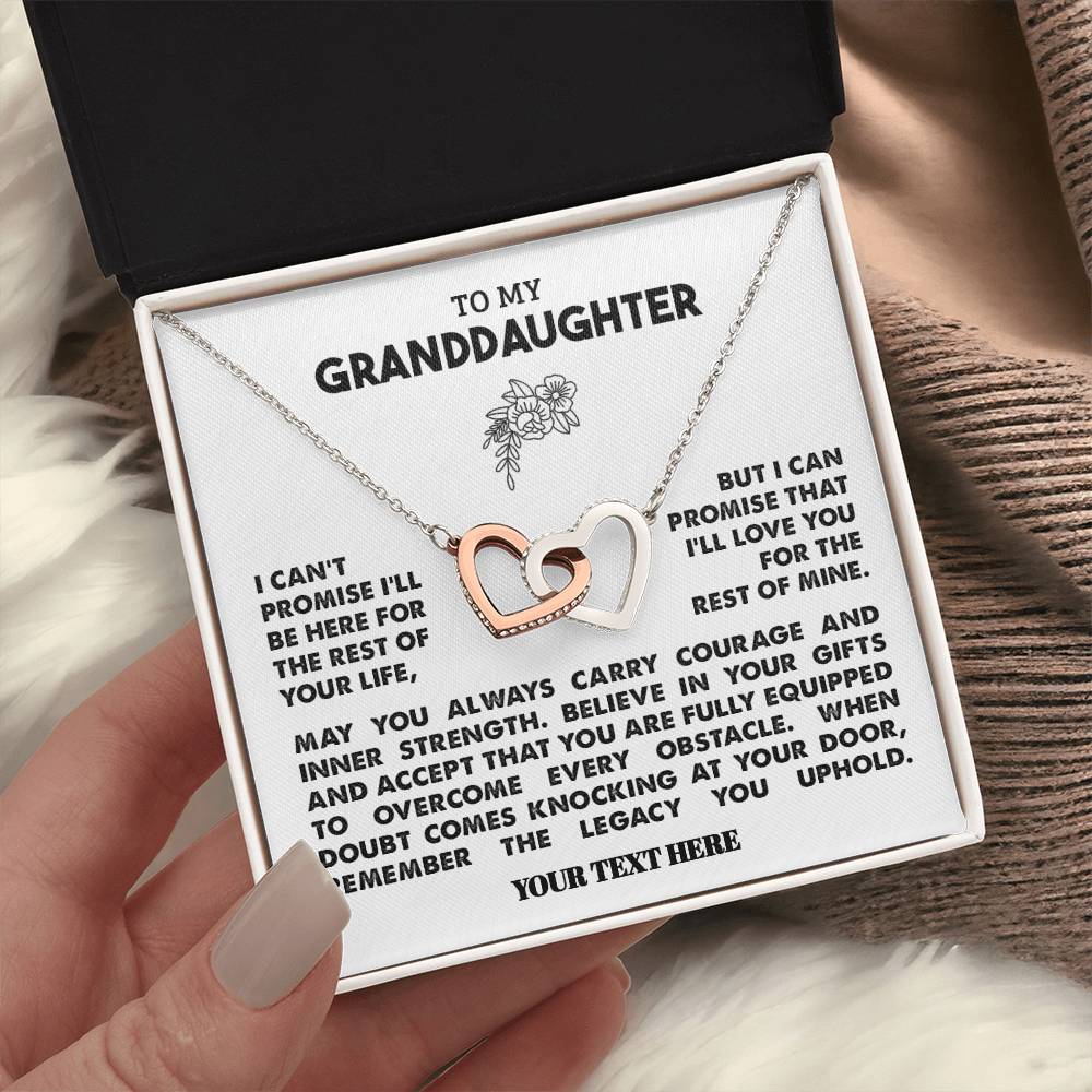 To My Granddaughter | Personalized Interlocking Hearts - Gift Set