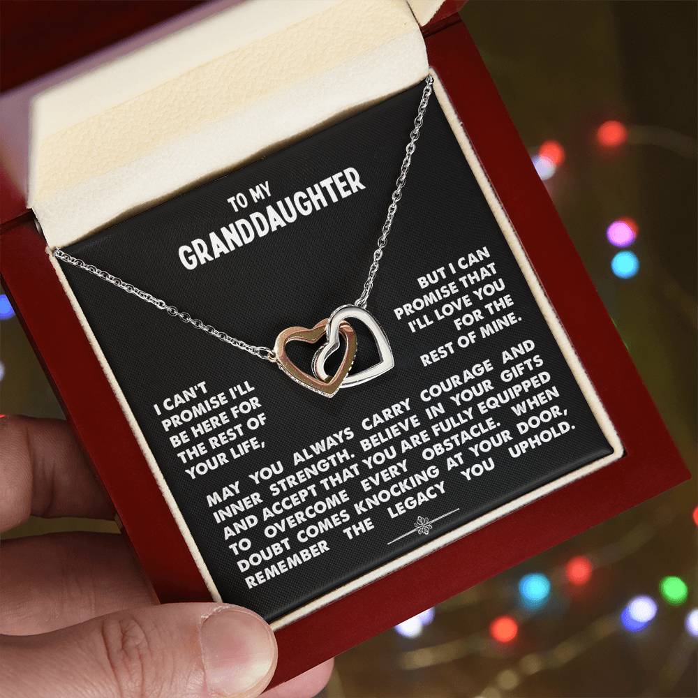 To My Granddaughter | Courage - Interlocking Heart Necklace - Gift Set