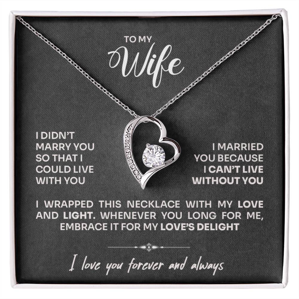 To My Wife - Can't Live Without You Necklace | Gift Set