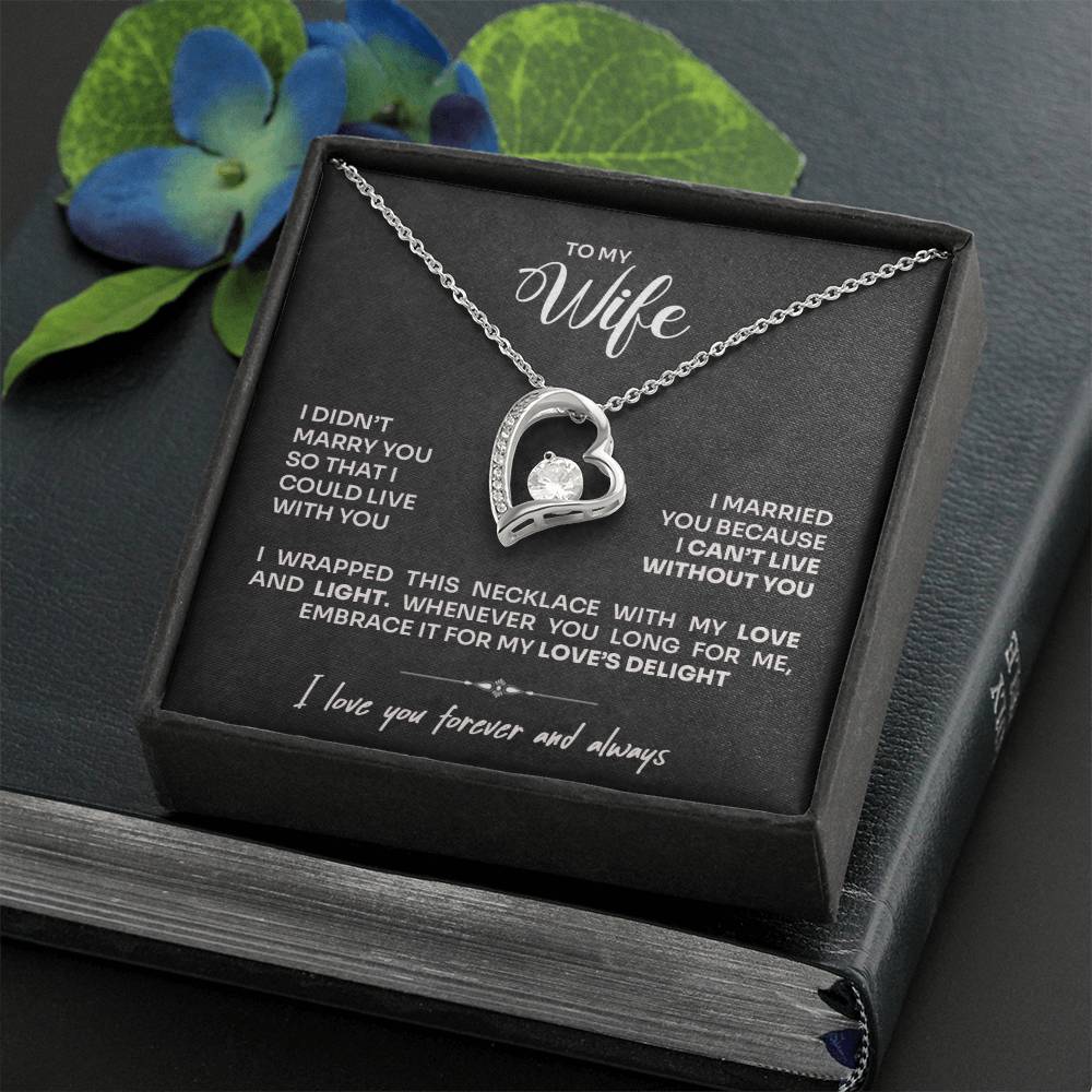 To My Wife - Can't Live Without You Necklace | Gift Set