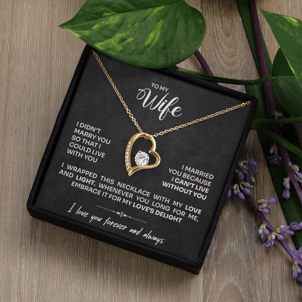 To My Wife - Can't Live Without You Necklace | Gift Set