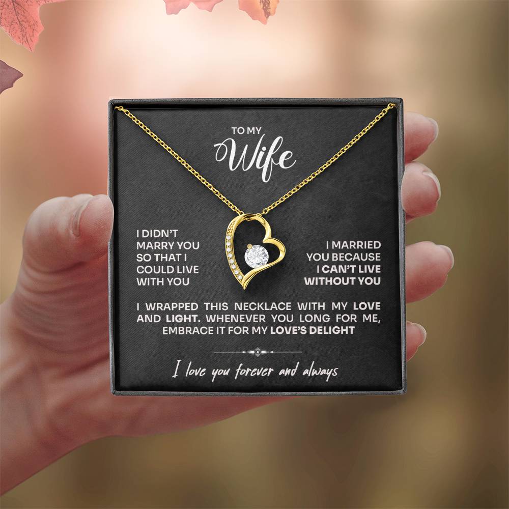 To My Wife - Can't Live Without You Necklace | Gift Set